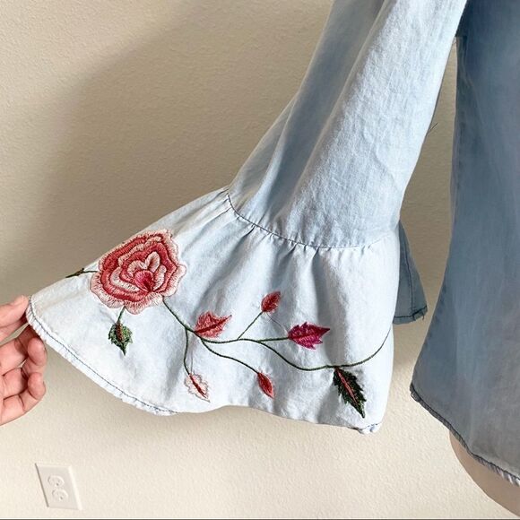 SPEED Limit MPH Off the shoulder embroidery top - Picture 2 of 8